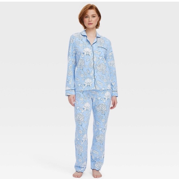 Roller Rabbit Other - Women's Floral Vines Long Sleeves & Pants Pajama Set Blue  Roller Rabbit XXS nwt